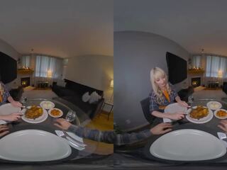 VR BANGERS Sensual xxx video immediately following Dinner With Big Boobs fascinating Blonde Jessica Starling VR x rated video
