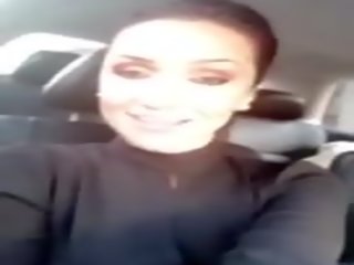 Splendid Brunette Talking and Flashing in Her Car: Free adult video b3