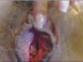 Włochate kurewka przedstawia duży mięso dziury na kamera, seks ec