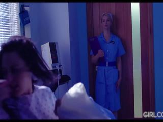 Girlcore lesbietiškas slaugytojų duoti paauglys pacientas pilnas makšties